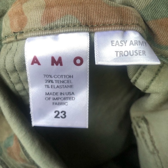 AMO Camo Ankle Pants Women’s Size 23 NWT Green Denim Army Premium Modern - Picture 12 of 12